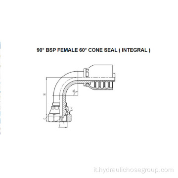 Integrale 90° BSP Femmina Cono 60° 22691-F